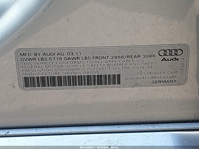 2011 AUDI A8 WAUAVAFD9BN020384 Photo 8