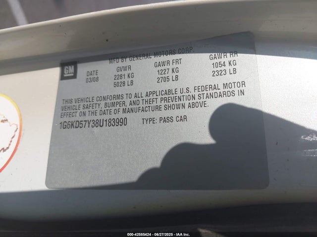 2008 CADILLAC DTS 1G6KD57Y38U183990 Photo 8