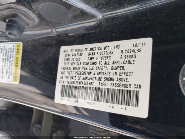 2015 ACURA TLX 19UUB1F5XFA005893 Photo 8