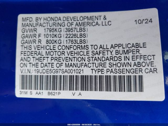 2025 ACURA INTEGRA 19UDE5G97SA001021 Photo 8