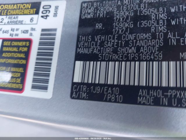 2023 TOYOTA SIENNA 5TDYRKEC1PS166459 Photo 8