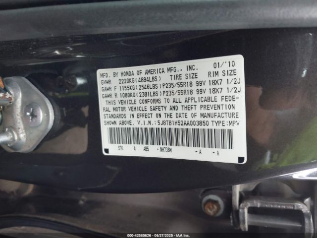 2010 ACURA RDX 5J8TB1H52AA003850 Photo 8