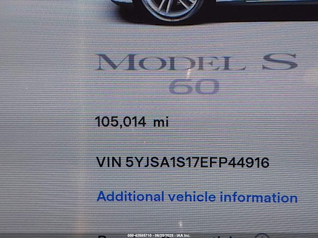 5YJSA1S17EFP44916 Tesla MODEL S