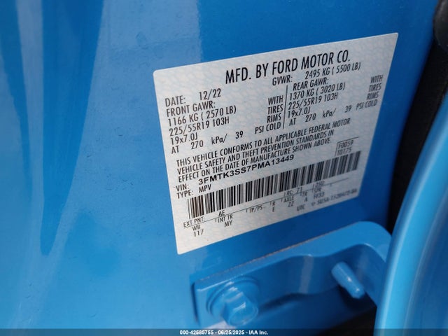 Ford 2023 2023 3FMTK3SS7PMA13449 Image 9
