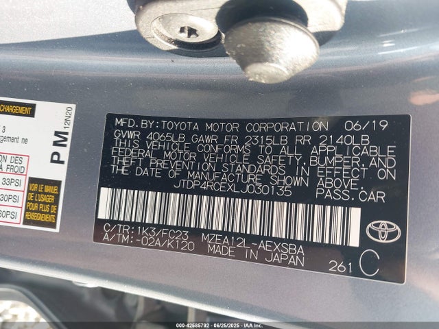 JTDP4RCEXLJ030135 Toyota m20-fks