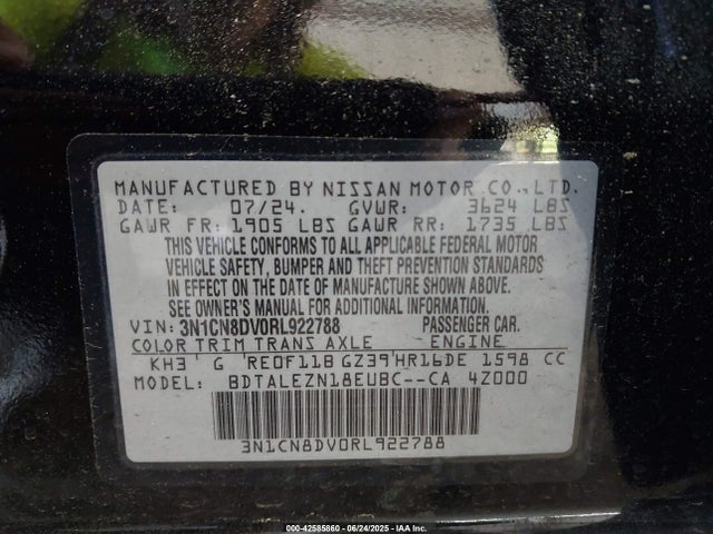 Nissan Versa 2024 3N1CN8DV0RL922788 Image 9
