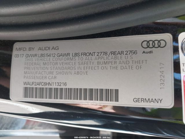 2017 AUDI A6 WAUF2AFC6HN113216 Photo 8