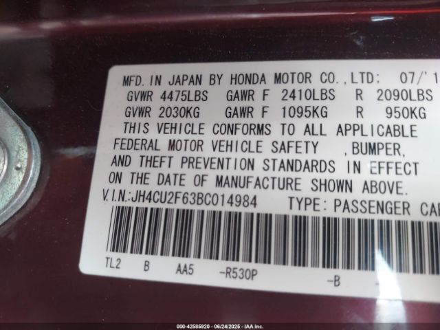 2011 ACURA TSX JH4CU2F63BC014984 Photo 8