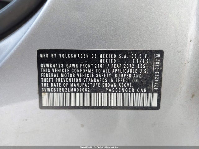 3VWCB7BU2LM007062 Volkswagen 1.4 tsi