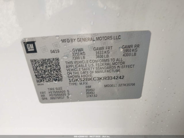 GMC l83 - spark ignited direct injection, variable valve timing, afm, e85 max, alum 2019 1GKS2BKC3KR334242 Image 9