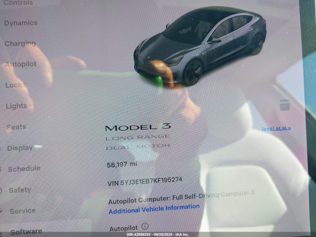 2019 TESLA MODEL 3 5YJ3E1EB7KF195274 Photo 6