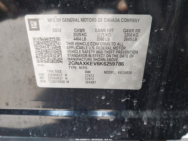 Chevrolet EQUINOX LT 2019 2GNAXKEV6K6259786 Image 9
