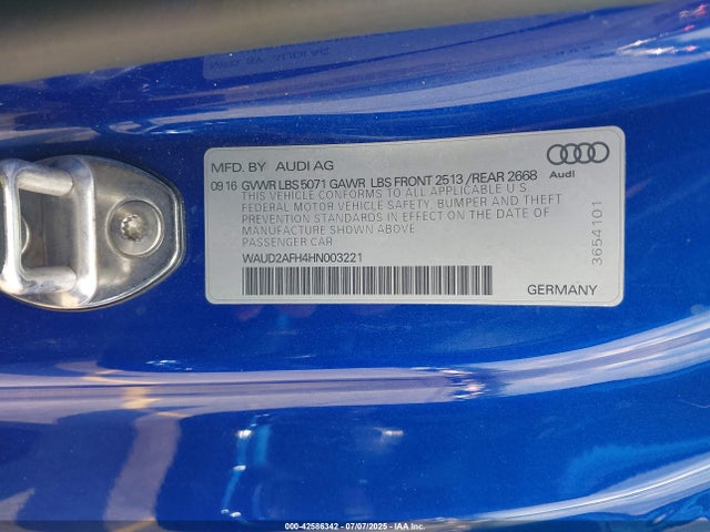 2017 AUDI A5 WAUD2AFH4HN003221 Photo 8