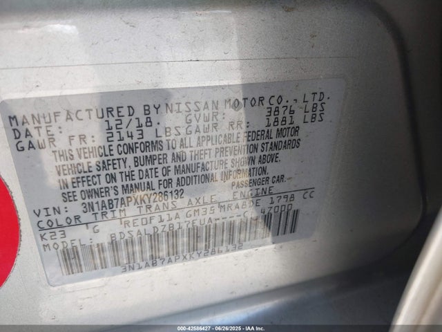 Nissan 2019 2019 3N1AB7APXKY286132 Image 9