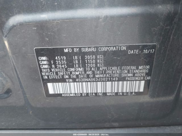 2018 SUBARU LEGACY 4S3BNAB63J3021149 Photo 8