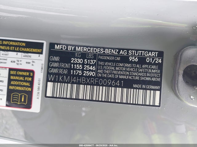 W1KMJ4HBXRF009641 Mercedes-Benz m254