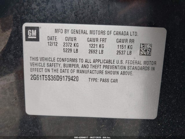 2013 CADILLAC XTS 2G61T5S36D9179420 Photo 8