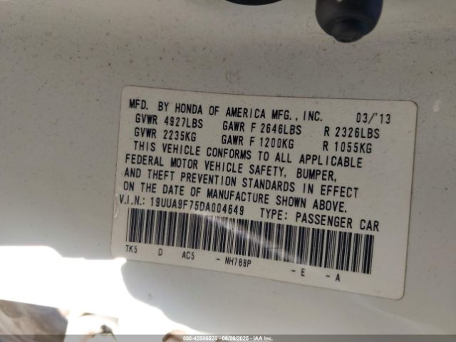 2013 ACURA TL 19UUA9F75DA004649 Photo 8