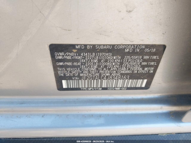 JF2GTALC4J8348163 Subaru naturally aspirated
