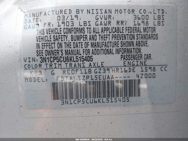 3N1CP5CU6KL515405 Nissan Kicks