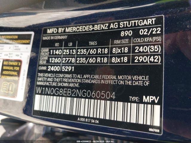 2022 MERCEDES-BENZ GLC 300 W1N0G8EB2NG060504 Photo 8