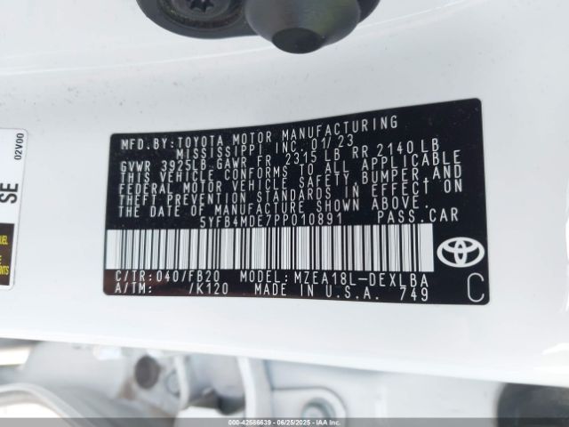 5YFB4MDE7PP010891 Toyota m20a-fks