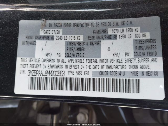 2021 MAZDA MAZDA3 3MZBPAAL8MM200563 Photo 8