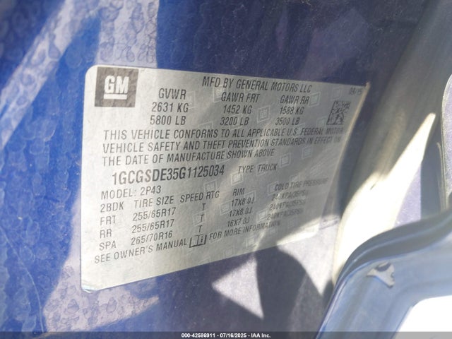 1GCGSDE35G1125034 Chevrolet Colorado Z71