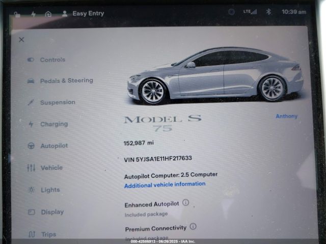 2017 TESLA MODEL S 5YJSA1E11HF217633 Photo 6