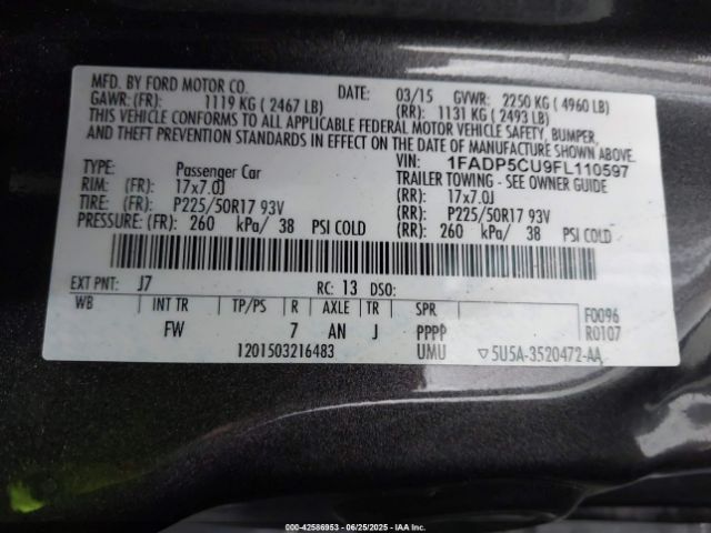 2015 FORD C-MAX ENERGI 1FADP5CU9FL110597 Photo 8