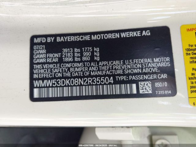 2022 MINI HARDTOP WMW53DK08N2R35504 Photo 8