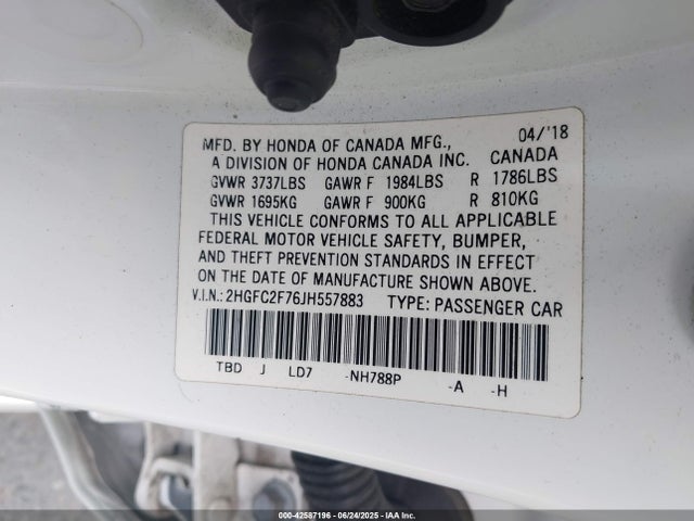 Honda k20c2 2018 2HGFC2F76JH557883 Image 9