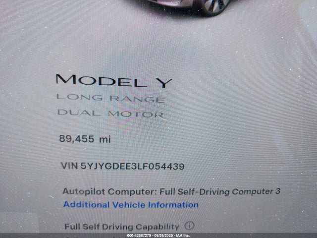 5YJYGDEE3LF054439 Tesla Model Y