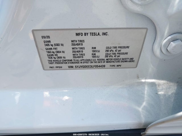 5YJYGDEE3LF054439 Tesla Model Y