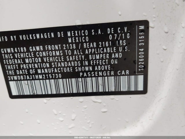 Volkswagen 1.4 tsi 2017 3VWDB7AJ1HM215730 Image 9