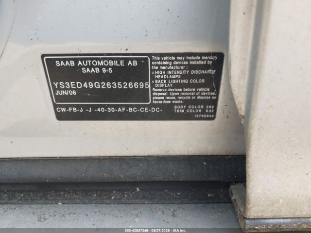 2006 SAAB 9-5 YS3ED49G263526695 Photo 8