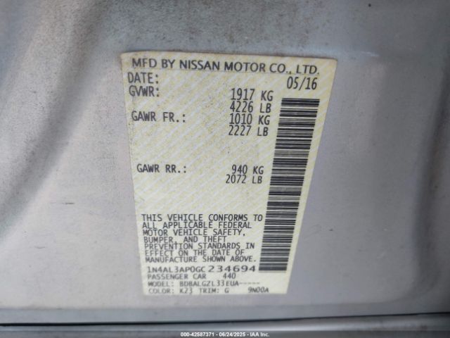 1N4AL3AP0GC234694 Nissan 2016