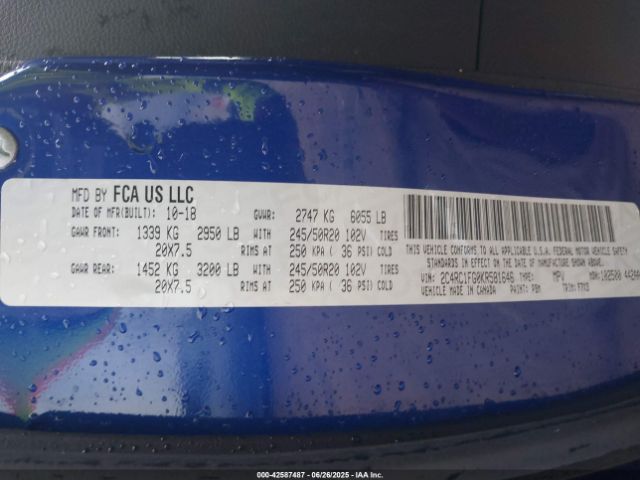 2019 CHRYSLER PACIFICA 2C4RC1FG0KR581646 Photo 8