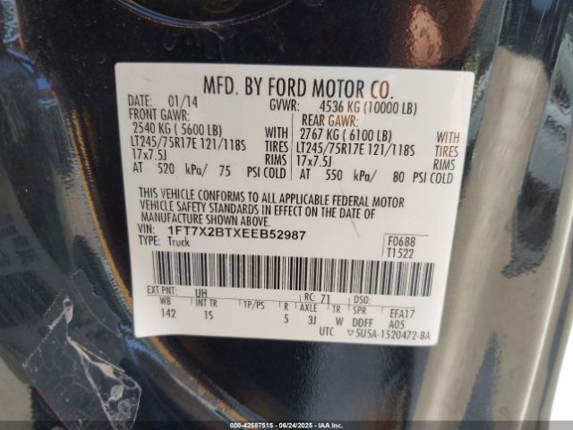 1FT7X2BTXEEB52987 Ford 2014