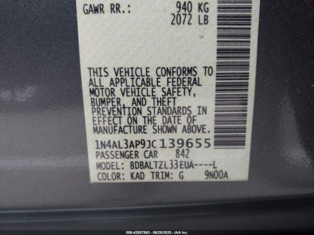 2018 NISSAN ALTIMA 1N4AL3AP9JC139655 Photo 8