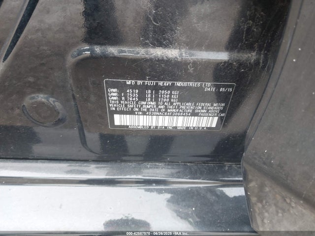 Subaru 2.5l u5 2015 4S3BNAC64F3068454 Image 9