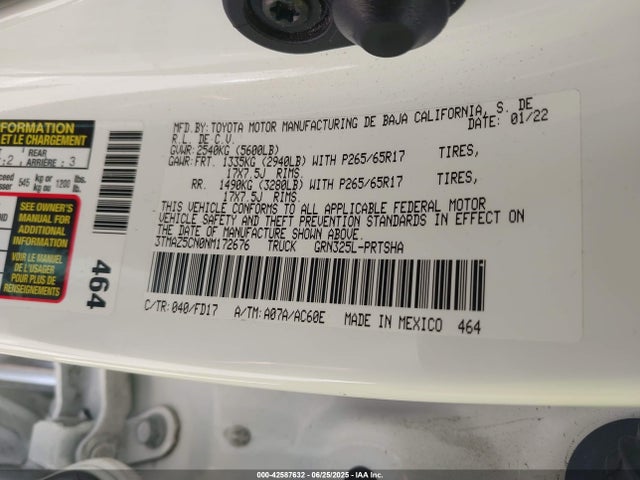 Toyota 2gr-fks 2022 3TMAZ5CN0NM172676 Image 9