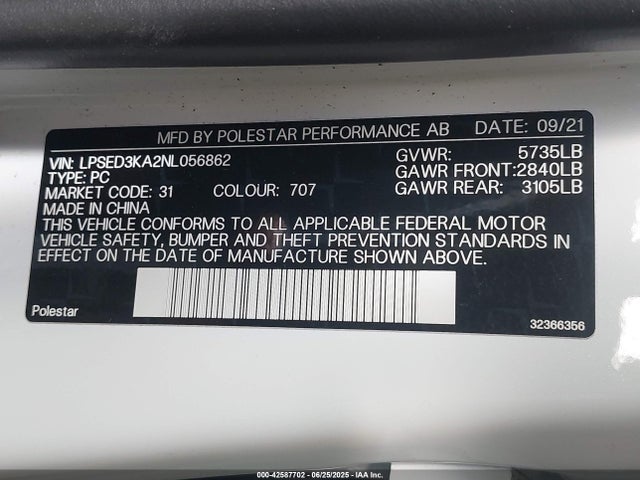 Polestar e400v6 2022 LPSED3KA2NL056862 Image 9