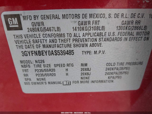 2010 CADILLAC SRX 3GYFNBEY0AS539485 Photo 8