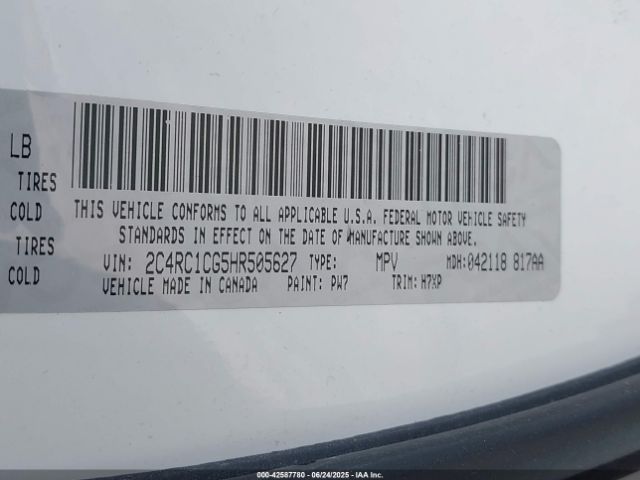 2017 CHRYSLER PACIFICA 2C4RC1CG5HR505627 Photo 8