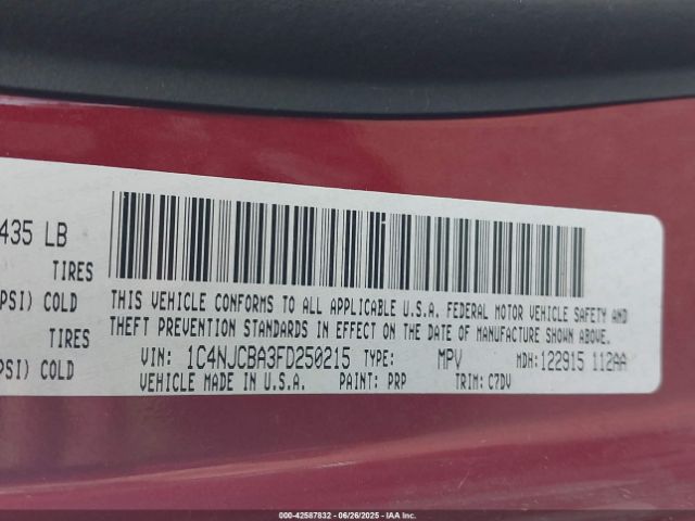 2015 JEEP COMPASS 1C4NJCBA3FD250215 Photo 8
