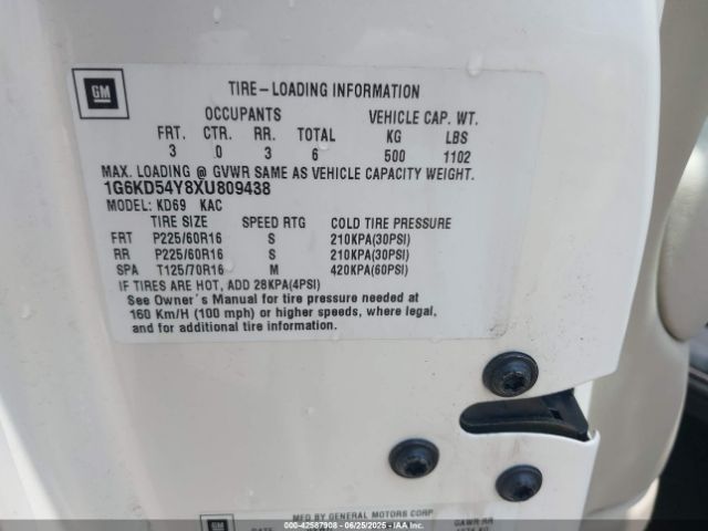 1999 CADILLAC DEVILLE 1G6KD54Y8XU809438 Photo 8