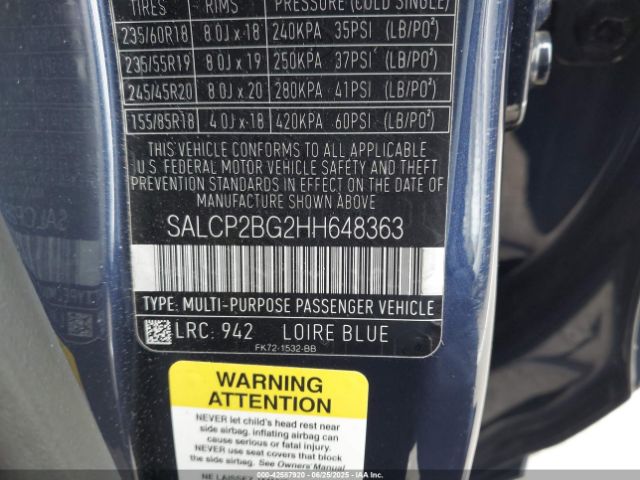 2017 LAND ROVER DISCOVERY SPORT SALCP2BG2HH648363 Photo 8