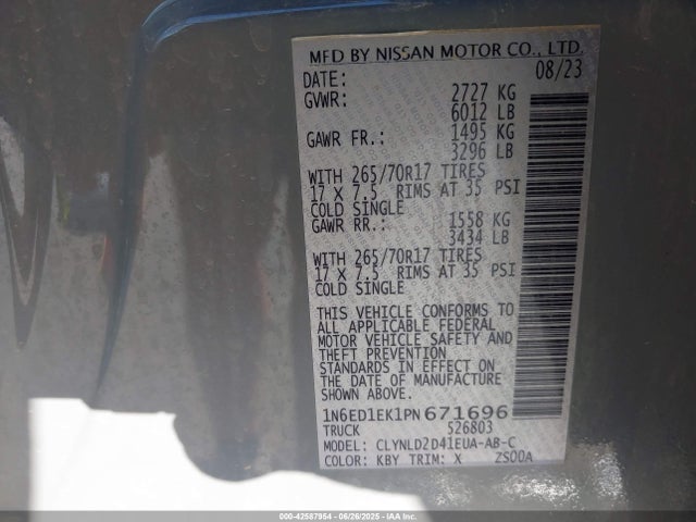 1N6ED1EK1PN671696 Nissan Frontier