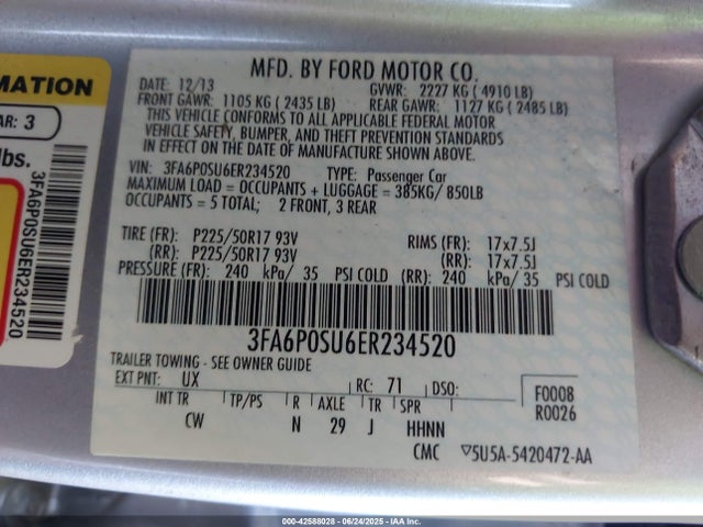 Ford 2014 2014 3FA6P0SU6ER234520 Image 9